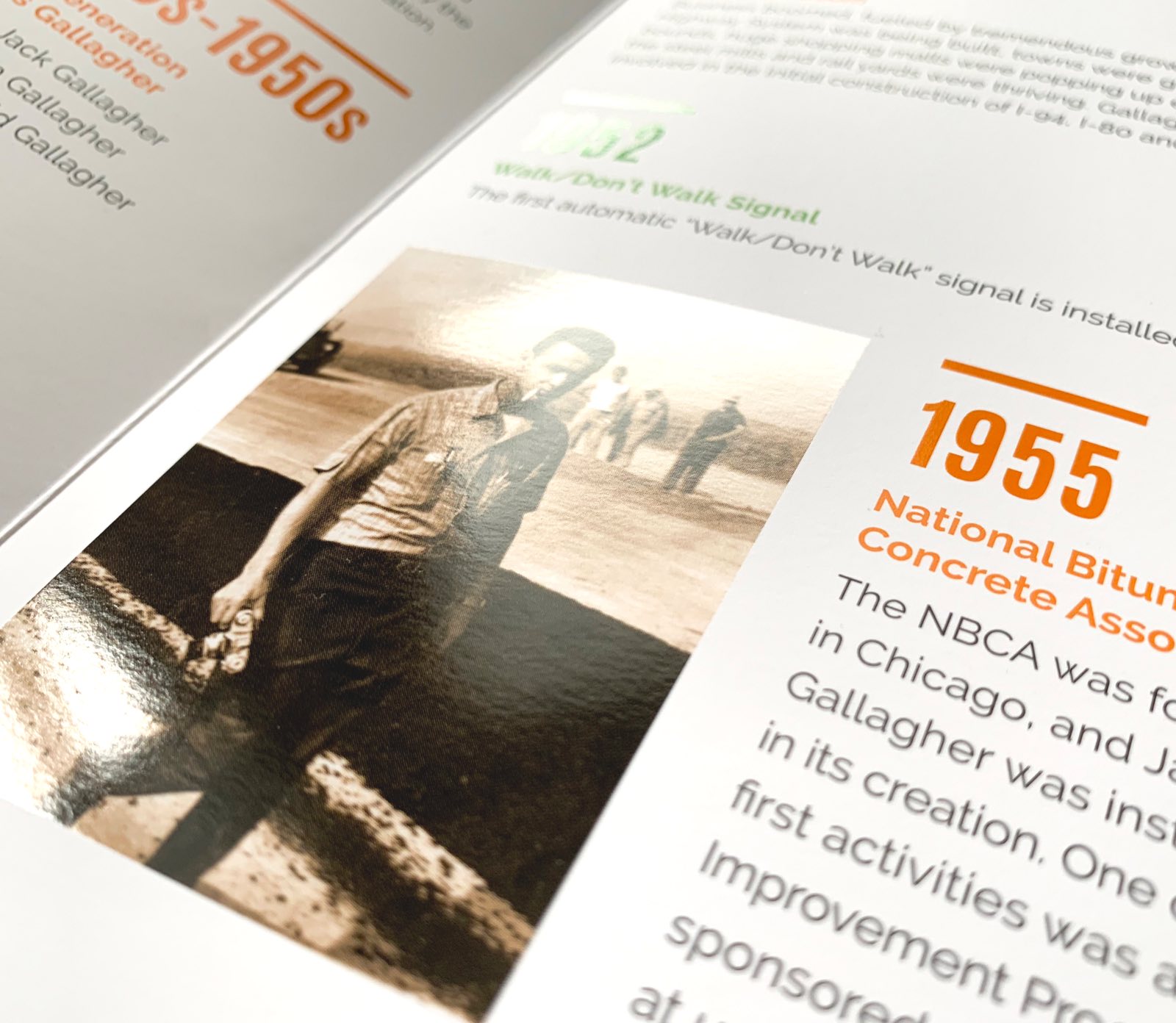 Another interior view of Gallagher Asphalt 90 Year Anniversary mailer